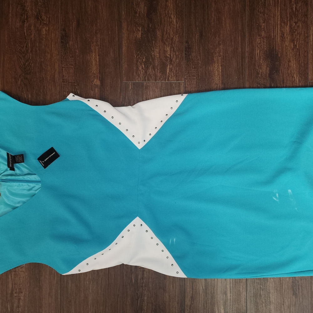 Blue and White Sleeveless Dress